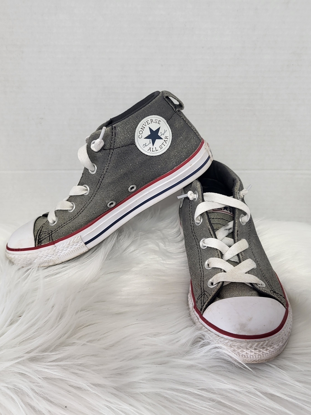 Converse Kids' Chuck Taylor All Star Mid-Top Sneakers - Gray,  Size 4